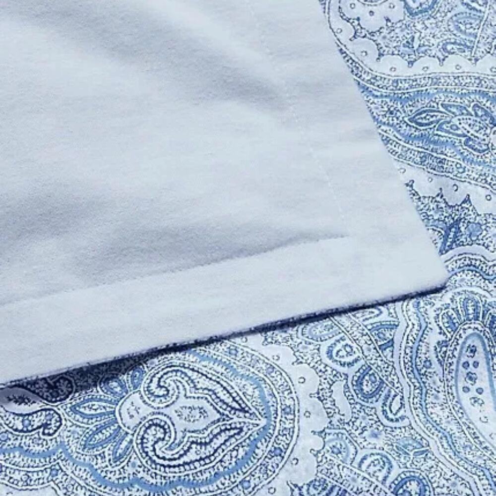 Paisley Duvet Set Lauren Ralph Lauren Flannel Duvet Cover Set Bantry Blue, Queen - Picture 6 of 6